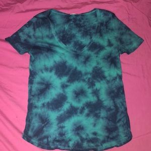Green and Blue Tie Dye PINK Victoria’s Secret Tee